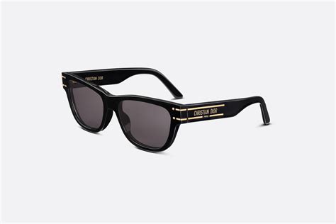 DiorSignature S6U Rechteckige Sonnenbrille in Schwarz 